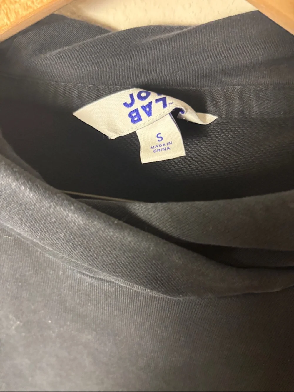 Joylab Black Terry Hoodie Sweatshirt - Picture 2 of 3